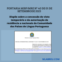 Concessão do visto e autorização de residência a nacionais da CPLP